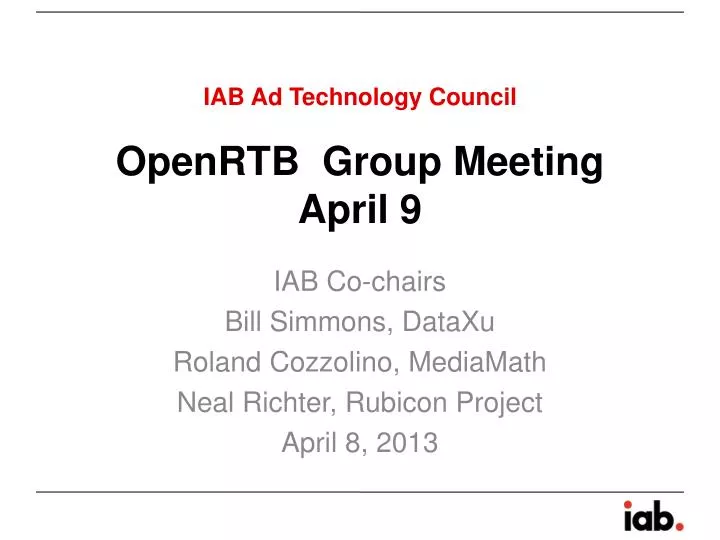 openrtb group meeting april 9