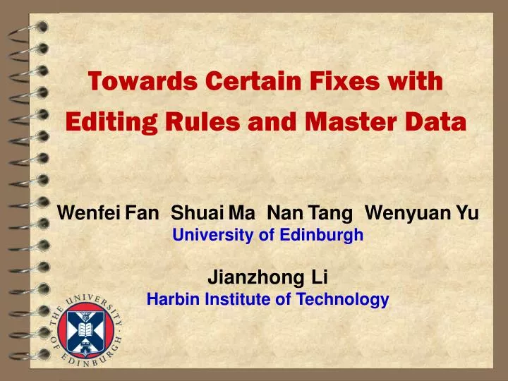 towards certain fixes with editing rules and master data