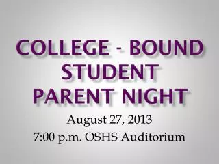 College - Bound Student Parent Night