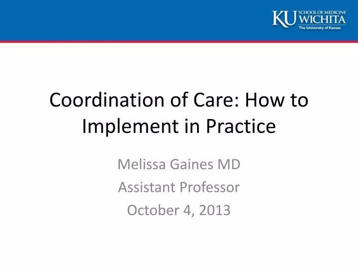 coordination of care how to implement in practice