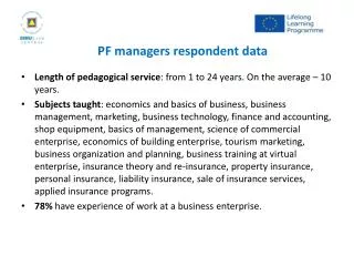 PF managers respondent d ata