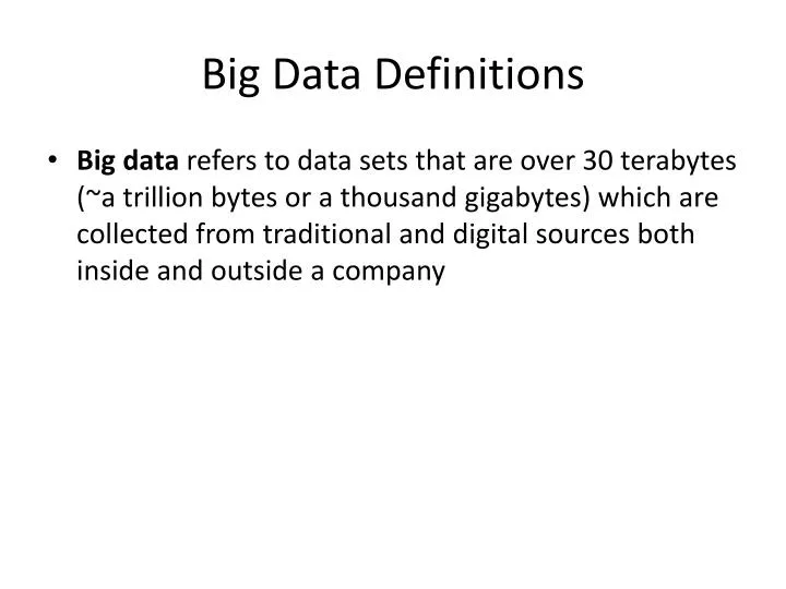 big data definitions