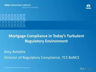 Amy Avitable Director of Regulatory Compliance, TCS BaNCS