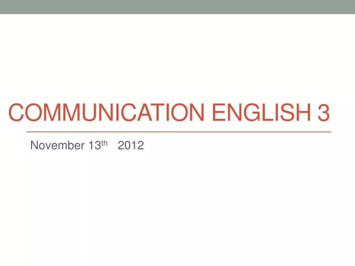 communication english 3