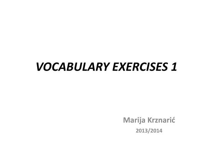 vocabulary exercises 1