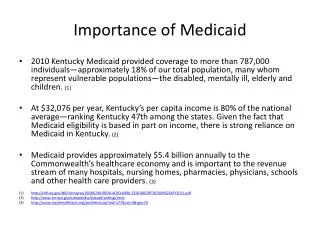 Importance of Medicaid