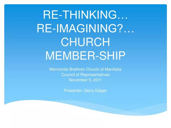 re thinking re imagining church member ship