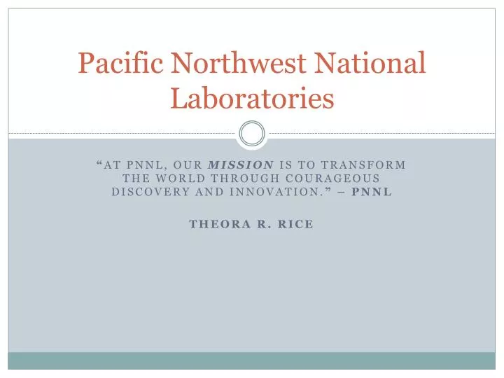 pacific northwest national laboratories