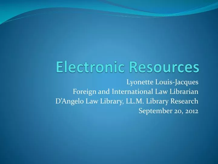 electronic resources