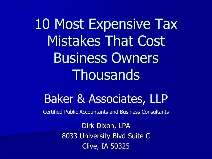 10 most expensive tax mistakes that cost business owners thousands