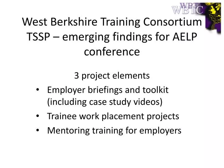 west berkshire training consortium tssp e merging findings for aelp conference