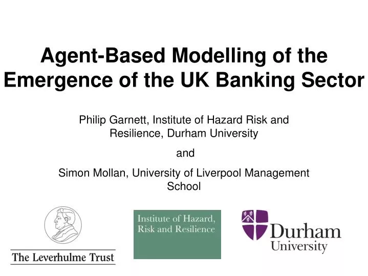agent based modelling of the emergence of the uk banking sector