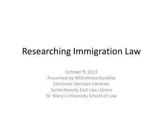 Researching Immigration Law