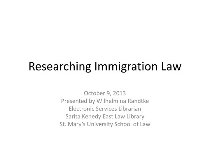researching immigration law