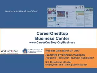 CareerOneStop Business Center www.CareerOneStop.Org/Business