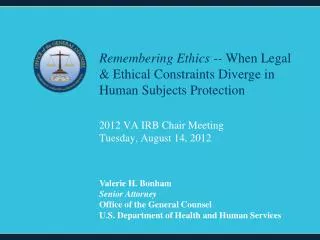 2012 VA IRB Chair Meeting Tuesday, August 14, 2012