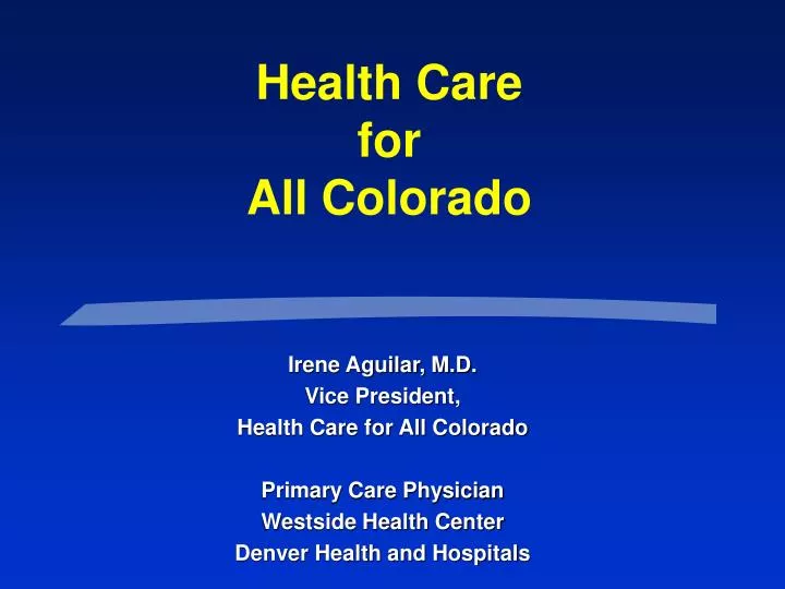 health care for all colorado