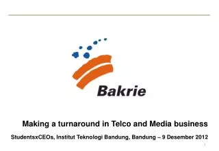 Making a turnaround in Telco and Media business