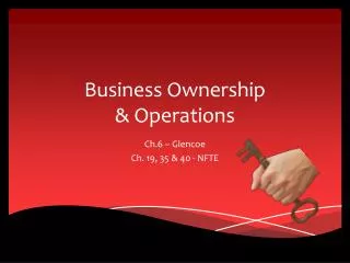 Business Ownership &amp; Operations