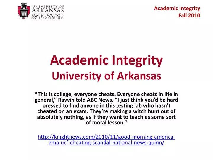 academic integrity university of arkansas