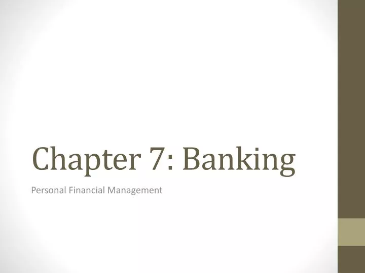 chapter 7 banking