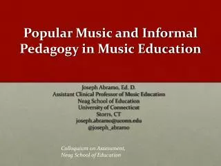 Popular Music and Informal Pedagogy in Music Education