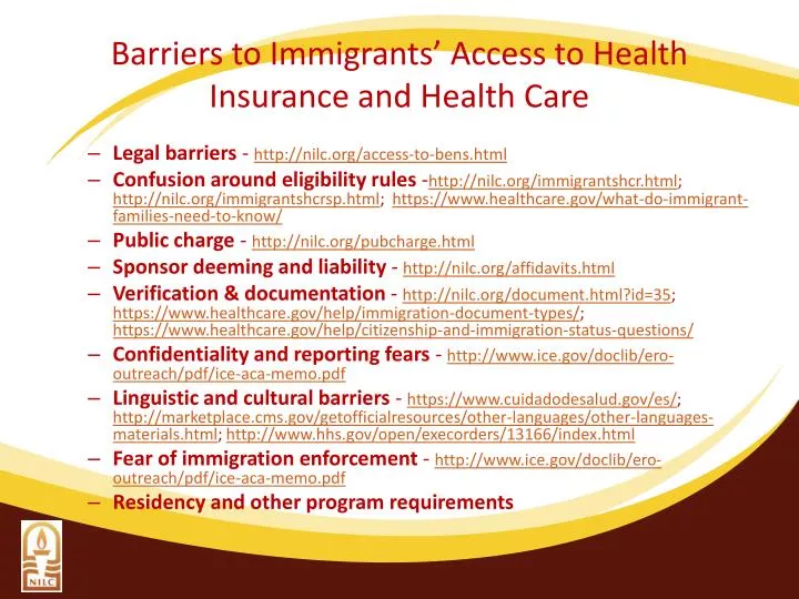 barriers to immigrants access to health insurance and health care