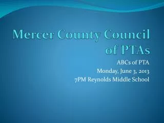 Mercer County Council of PTAs