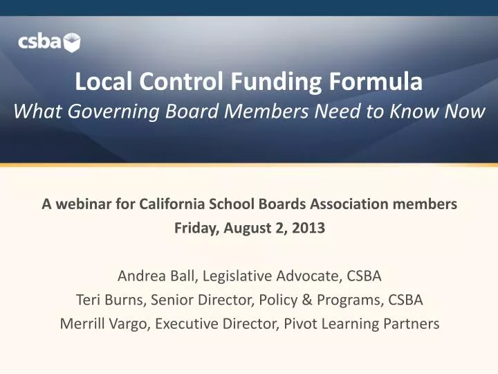 local control funding formula what governing board members need to know now