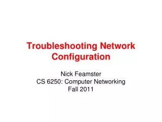 Troubleshooting Network Configuration