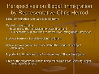 Perspectives on Illegal Immigration by Representative Chris Herrod