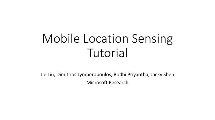 mobile location sensing tutorial