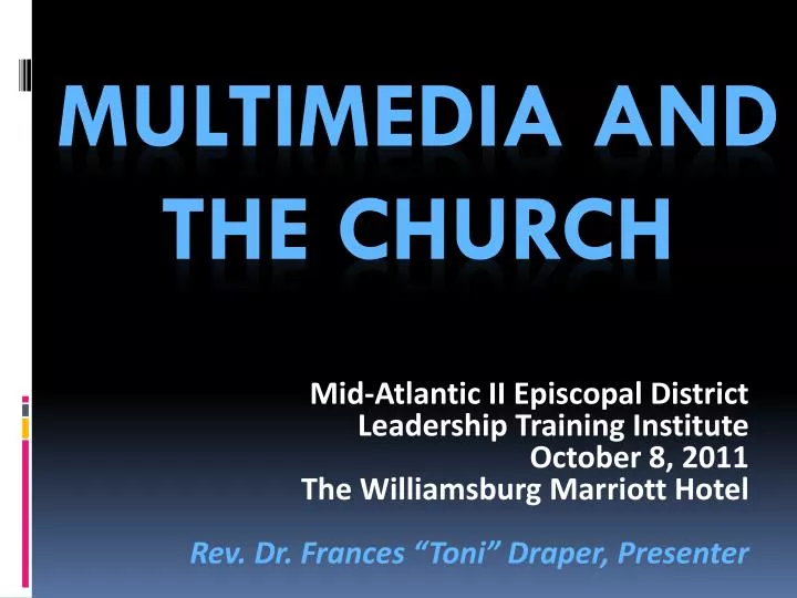 multimedia and the church