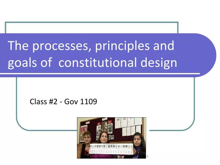 the processes principles and goals of c onstitutional design