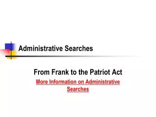 Administrative Searches