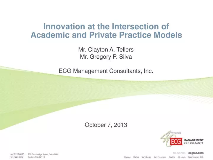 innovation at the intersection of academic and private practice models