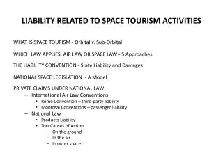 LIABILITY RELATED TO SPACE TOURISM ACTIVITIES