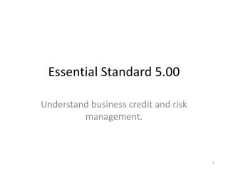 Essential Standard 5.00
