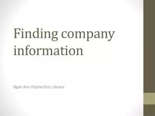 Finding company information