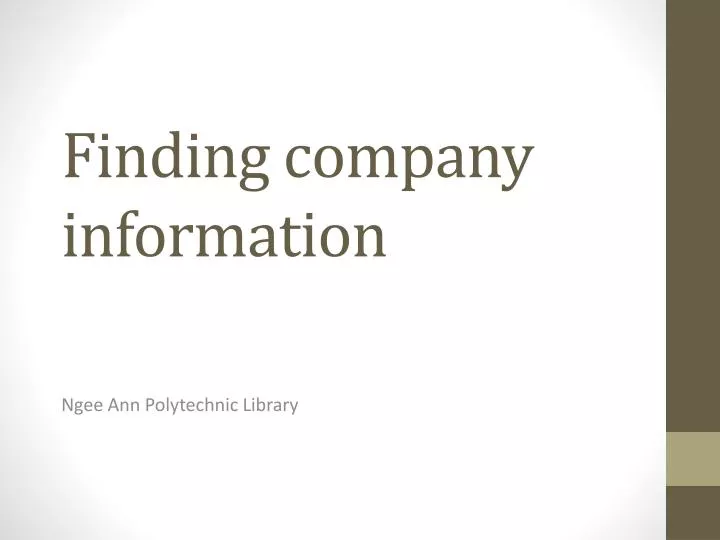 finding company information