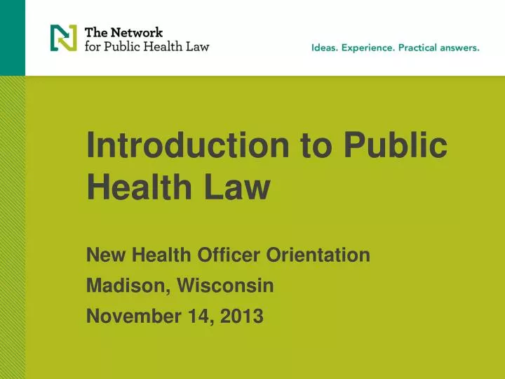 introduction to public health law