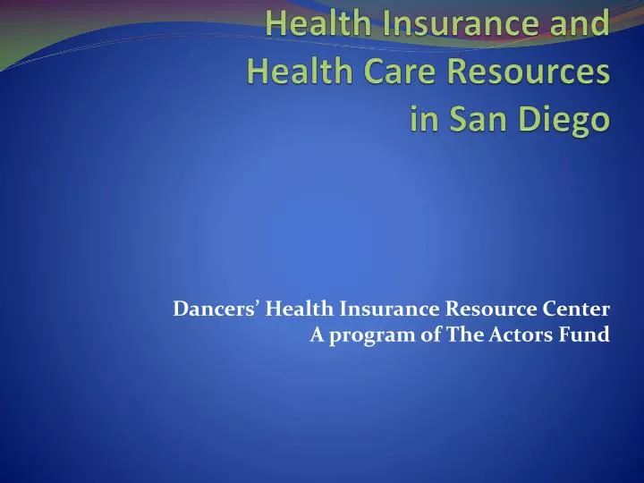 health insurance and health care resources in san diego