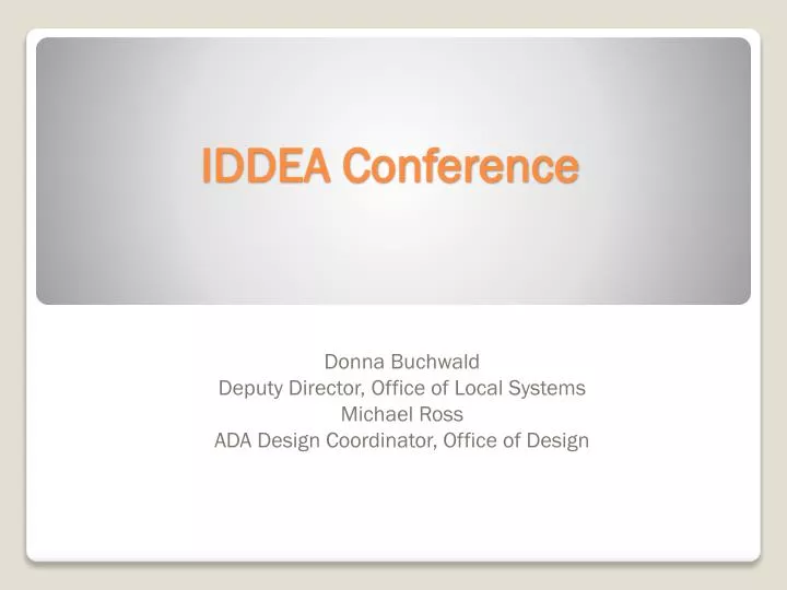 PPT IDDEA Conference PowerPoint Presentation, free download ID1676558