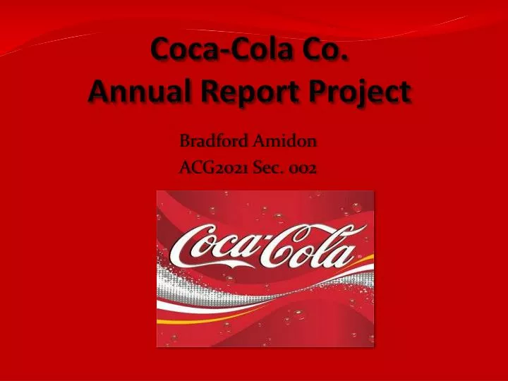 coca cola co annual report project