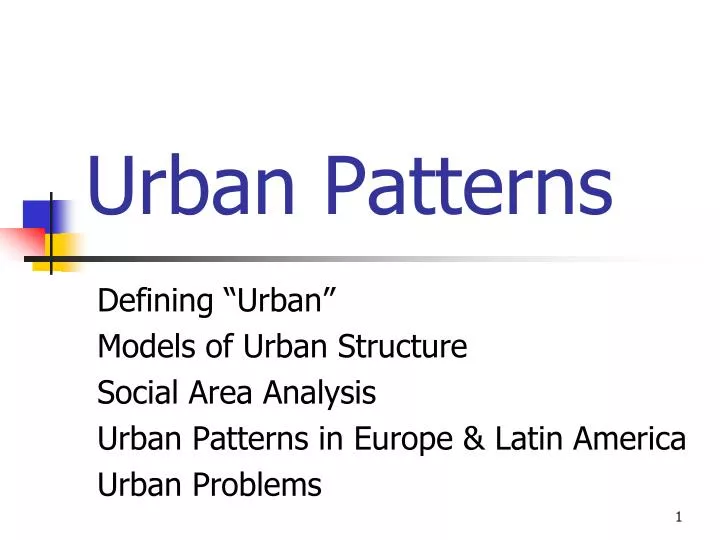 urban patterns