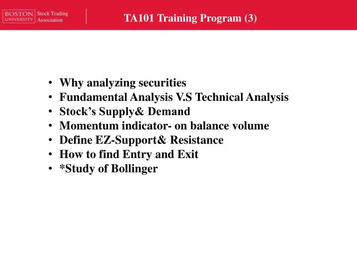 ta101 training program 3