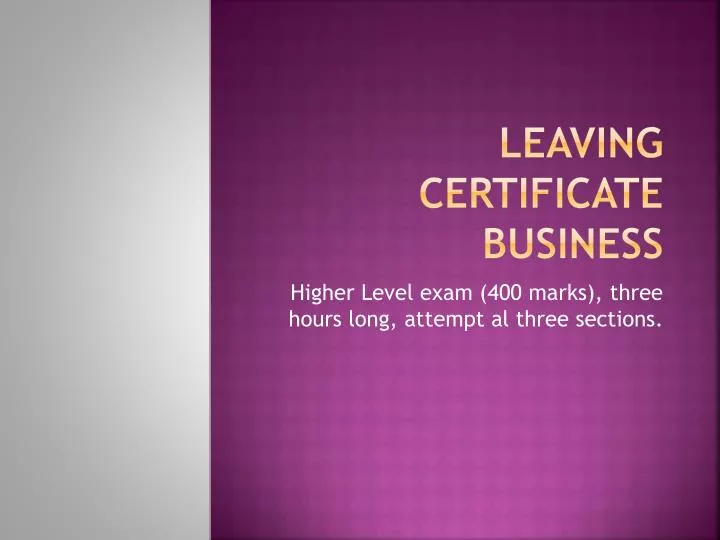leaving certificate business