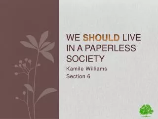 We SHOULD live in a paperless society