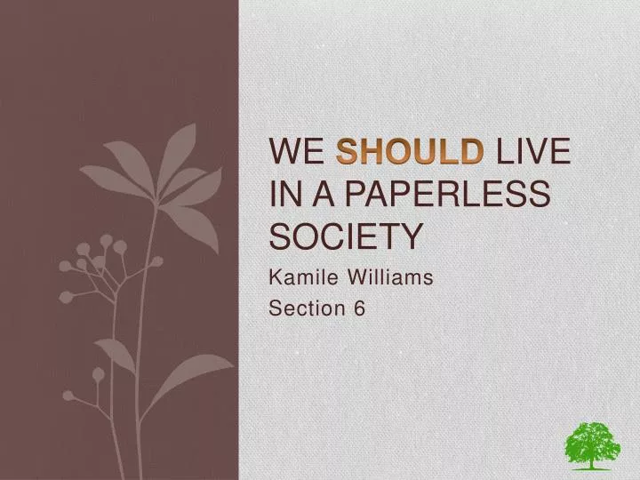 we should live in a paperless society