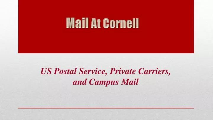 us postal service private carriers and campus mail